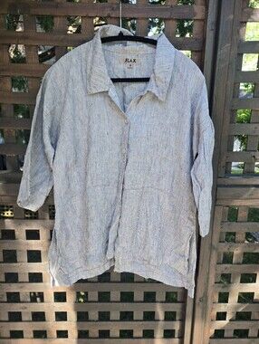 Flax Striped Linen Top